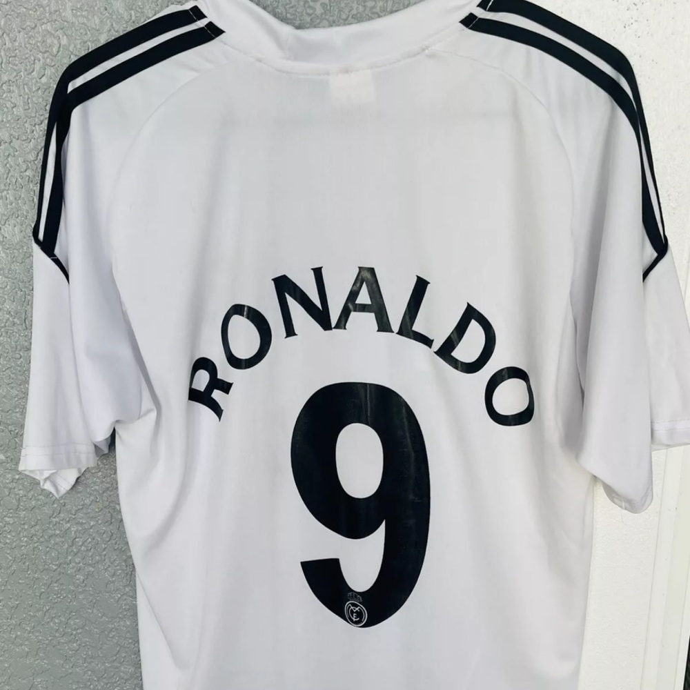 Real Madrid Ronaldo 2009 2010 Home Jersey Adidas E84352 sz Large White #7
